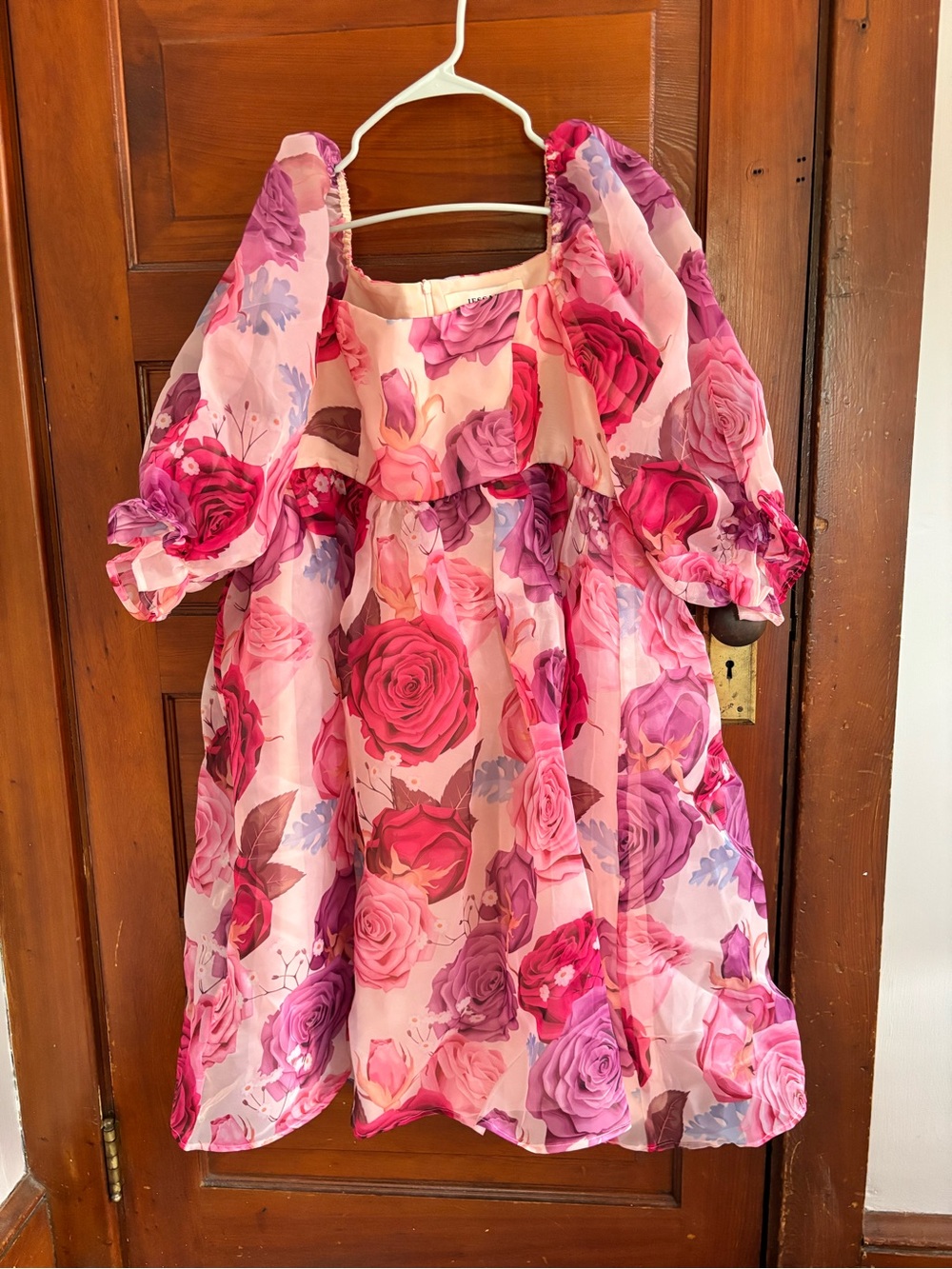 JessaKae Pink and Fuchsia Floral Square-Neck Dress